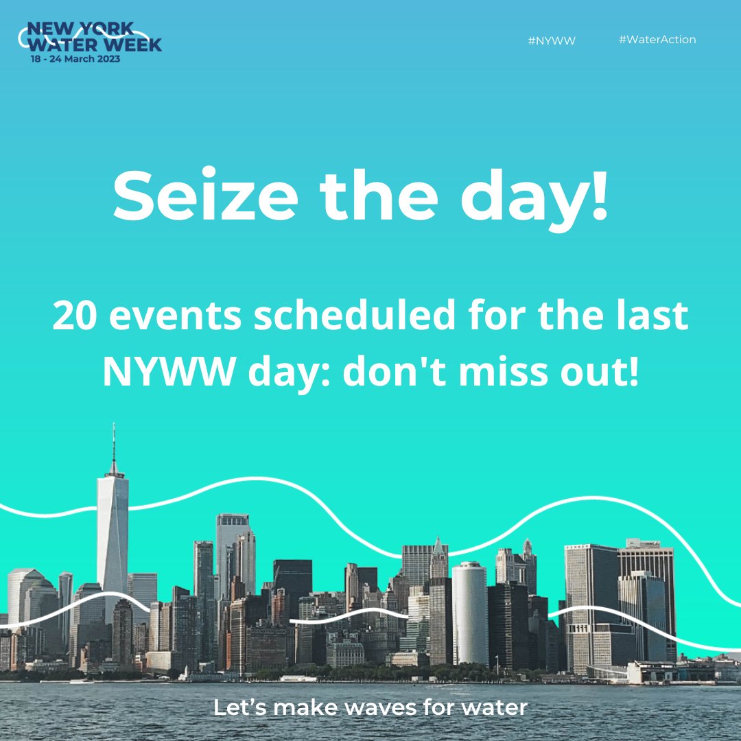 Rise and shine NYC! Today is the final day of the #NYWW 

No need to be sad though: we still have 20 wonderful events available today! Grab your last chance to #MakeWavesForWater 🌊

Sign up for an event now 👉bit.ly/3yl5o7u