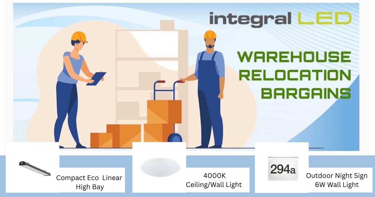 Integral LED are moving warehouses!
Rather than move stock they are opting to sell as much stock as possible at one-off bargain prices!
Deals that wont be repeated - so don't miss out!!

#Downlightsdirect #IntegralLED #Lights #downlights #ceilinglights #walllights #housesign