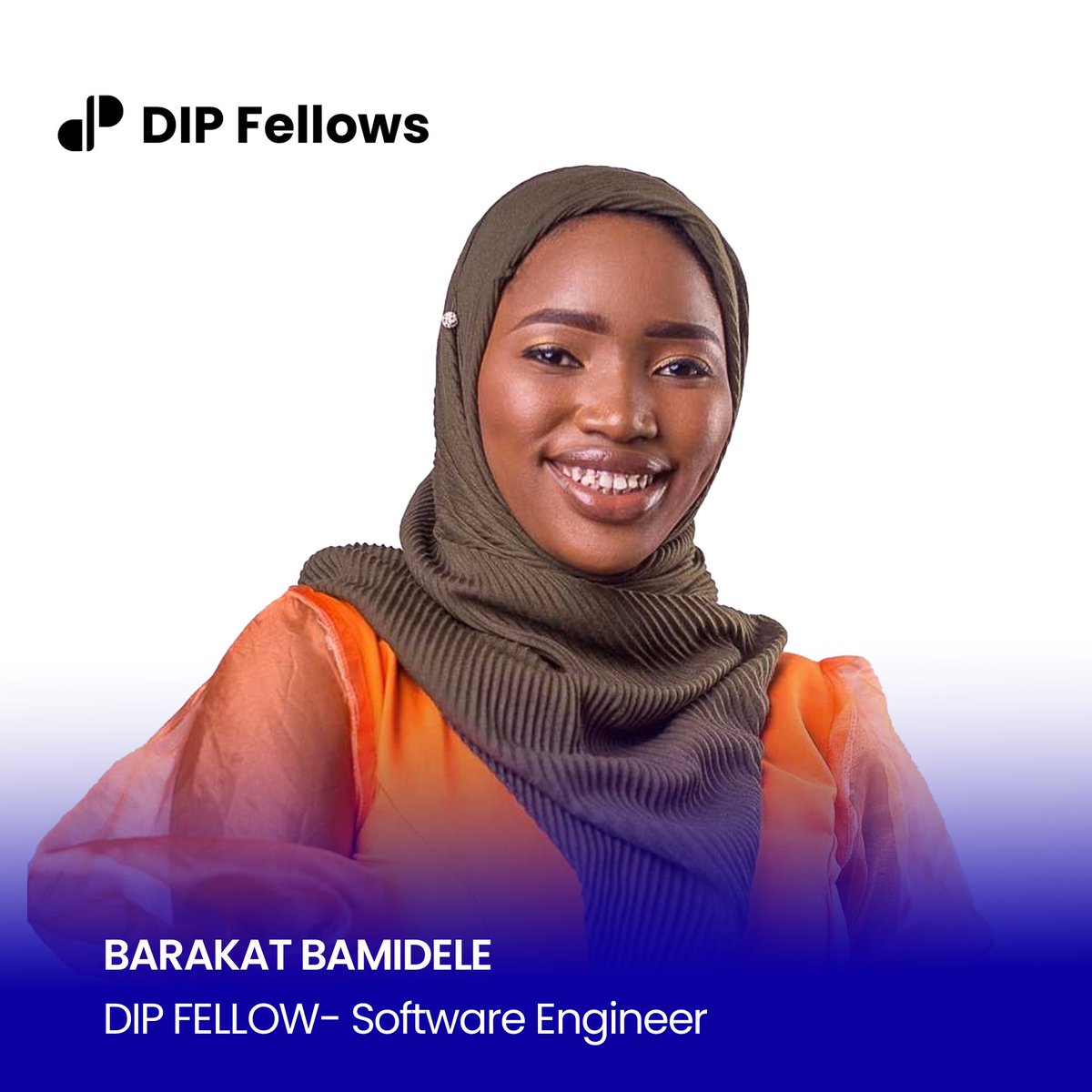 DipFellows's tweet photo. Today we are spotlighting one of our fellows.
Meet Barakat, A graduate of Fishery and Aquaculture, currently a Software Engineer DIP fellow.
She seems quiet and shy, but her teammates beg to differ.
#lifeofadipfellow #dipfellows #DIPfellows https://t.co/KaYTUjU9Ma