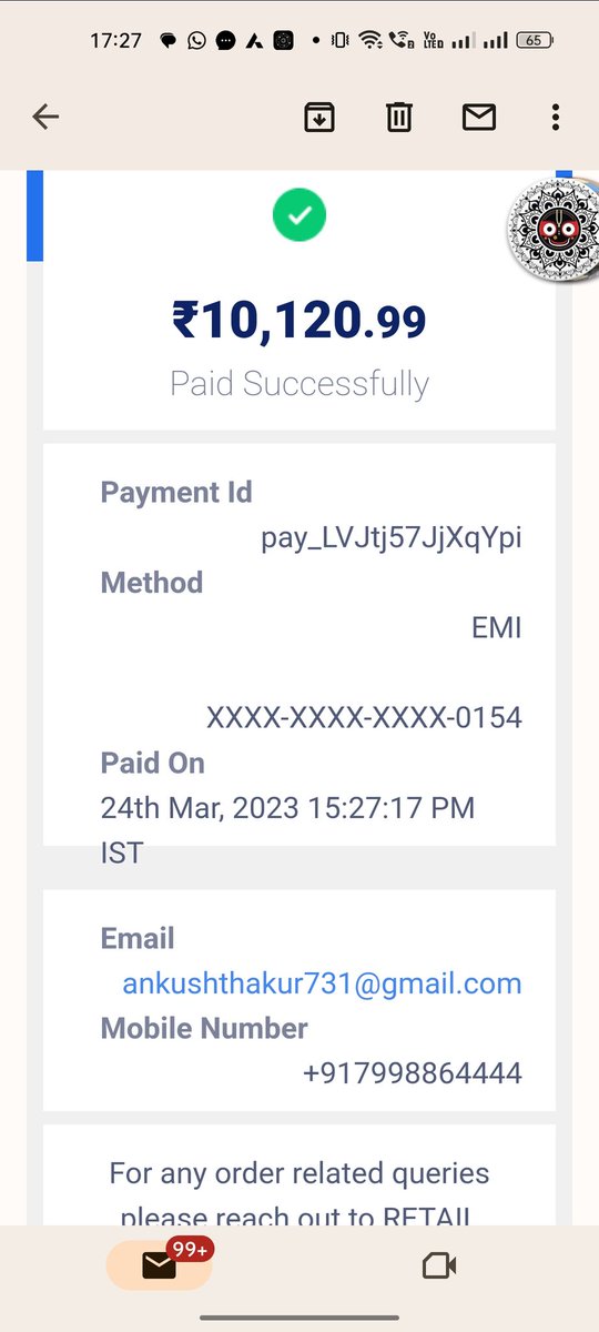 Hello <a href="/Cashify_/">Cashify</a>

I am purchasing 1 mobile phone one plus 6 payment done by credit card payment successfully but no status shows

Thanks &amp; Regards

Ankush Kumar Singh