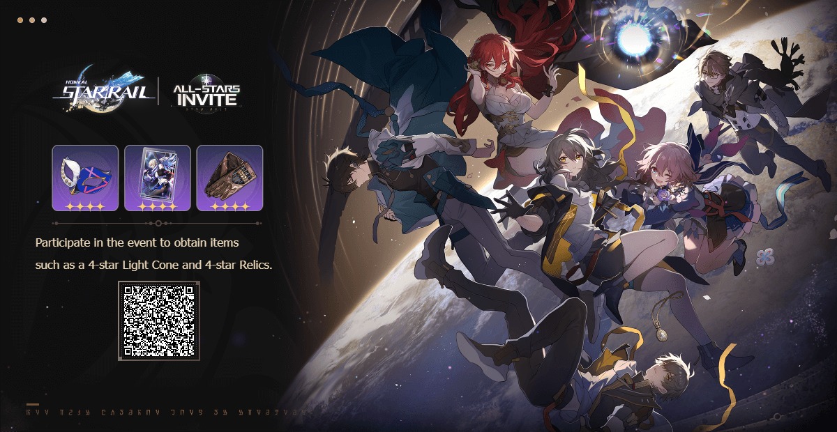 cynder_j's tweet photo. Honkai: Star Rail "All-Stars Invite" event is intensely underway! Participate in the event to obtain items such as a 4-star Light Cone and 4-star Relics! https://t.co/rHBpWZ6FLW https://t.co/y21qf0g4CY