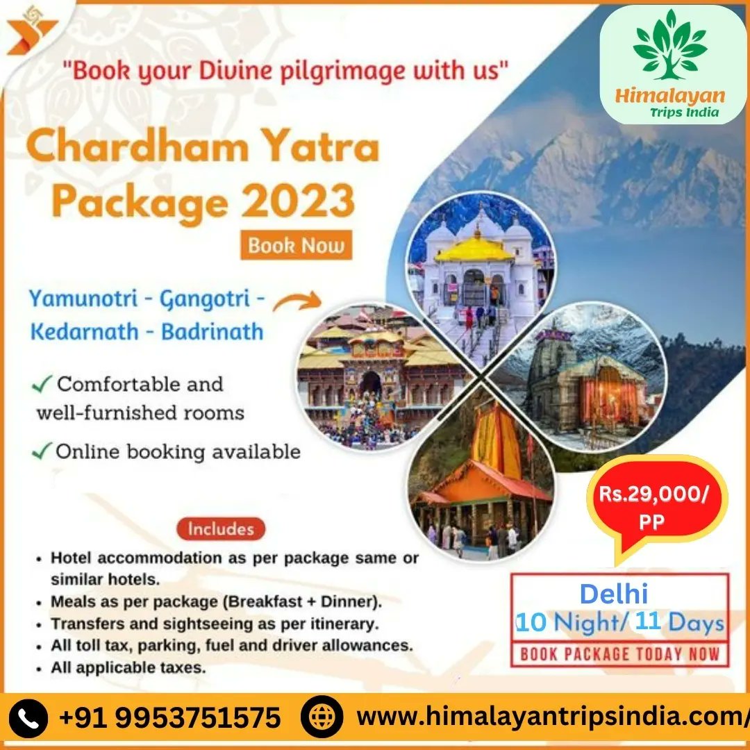 offbeathimalaya's tweet photo. Book your Divine pilgrimage with us"

Chardham Yatra Package 2023

👉"Enjoy a Memorable Pilgrimage with Our Comfortable Accommodation
📍Starting Point- Delhi 08 Night / 09 Days
✔Online Booking-
👉Book Your Chardham Package
Book Now-+91 9953751575
 https://t.co/t4uzbslzWE https://t.co/pYCWv9ANxs
