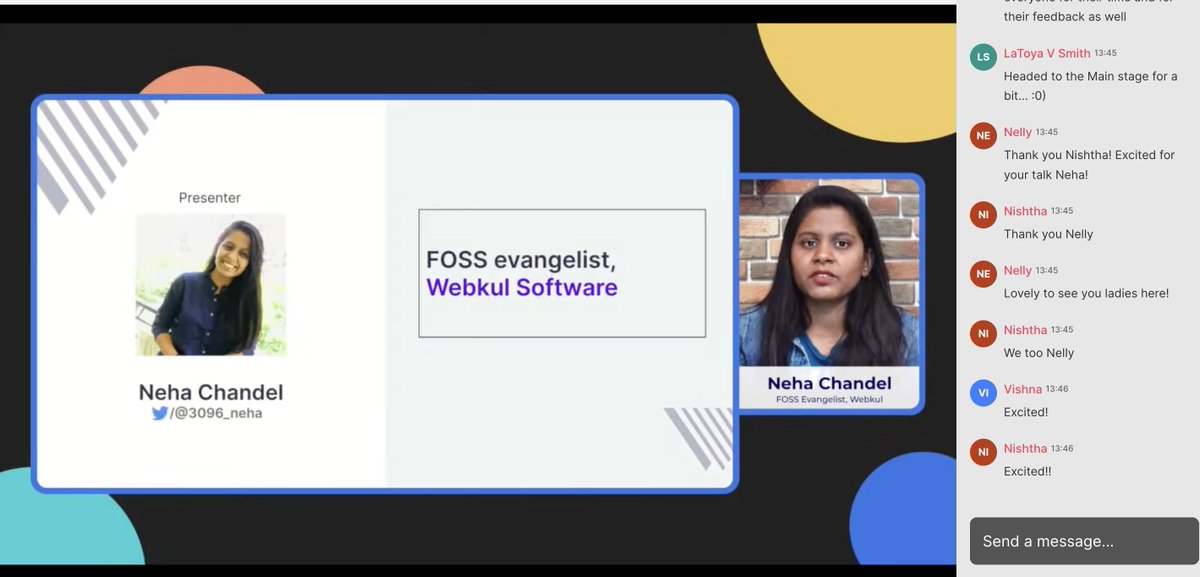 femtechconf's tweet photo. Excited to get started with Neha Chandel from Bagisto with her talk on: "Open Source is the New Resume" at #FemTechConf

Join live: https://t.co/OHWFyUqhRw

#Womenintech #opensource @BagistoShop https://t.co/YxICKWY4pK