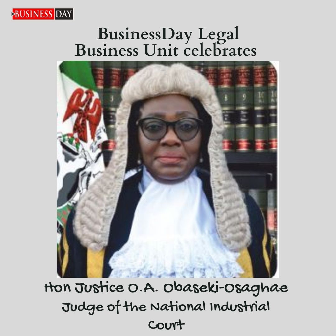BDLegalBusiness's tweet photo. Today we celebrate an outstanding judge of the National Industrial Court of Nigeria - Hon Justice Osatohanmwen Ayodele Obaseki-Osaghae.
Justice Obaseki was in active private legal practice before she rose to the Bench at the National Industrial Court in 2008.

Happy Women's Month https://t.co/YG0Zntwylo