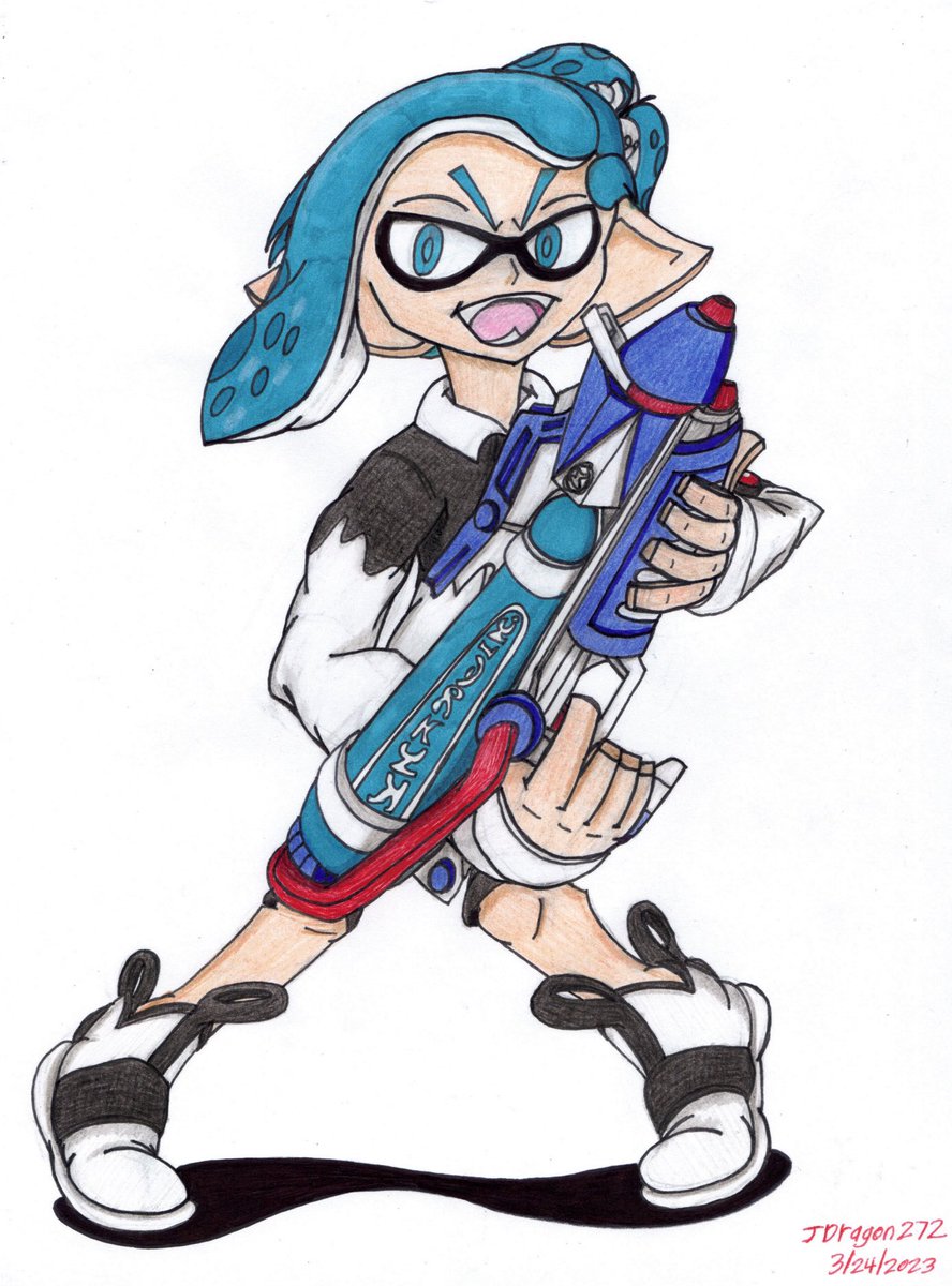 JDragon272's tweet photo. Inkfall from the Splatoon Manga - weapon/object handling practice piece #Splatoon #Splatoon2 #Splatoon3 #Splatoonfanart #inklingboy #inkfall #corocoro #coroika #splatoonmanga #fanart #ArtistOnTwitter #drawing #traditionalart #mangafanart #pencilart #penart #markerart #jdragon272 https://t.co/OBf52e0uPD