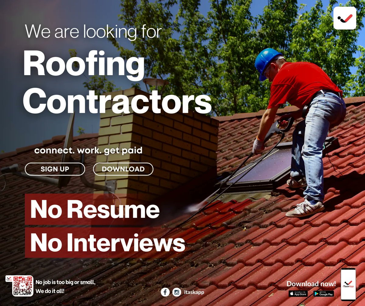 iTaskAppCanada's tweet image. We are on the hunt for skilled roofing contractors to join our team at iTaskApp.  If you're passionate about your craft and committed to delivering exceptional results, register at itask.com/auth/register to start accepting clients!

#iTaskApp #iTaskServices #iTasker #roofing