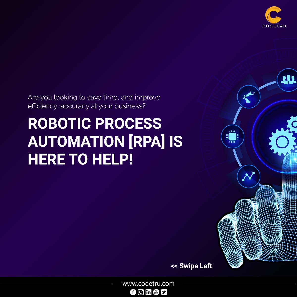 CodetruAI's tweet photo. Learn more about how Codetru helps businesses transform with #RPA services, https://t.co/t7e4dLVGUq
#RPA #UiPath #BluePrism #RpaTools #RoboticProcessAutomation #Robotics #RoboticsChallenge #Software #ITServices #SoftwareDevelopment #BusinessGrowthStrategy #CodetruUpdates #Codetru https://t.co/nnPVQm96jx