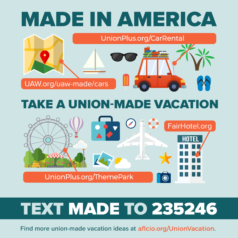 AFLCIOGeorgia's tweet photo. Can't wait to kick back and relax knowing that my time off is supporting workers who are getting fair wages and benefits. Plus, I'll have an excuse to wear my favorite "Union Made, Union Proud t-shirt. 🙌✊ #UnionVacation #FairWages #StayUnion 😎🏖️ https://t.co/dBUxbq3Fke