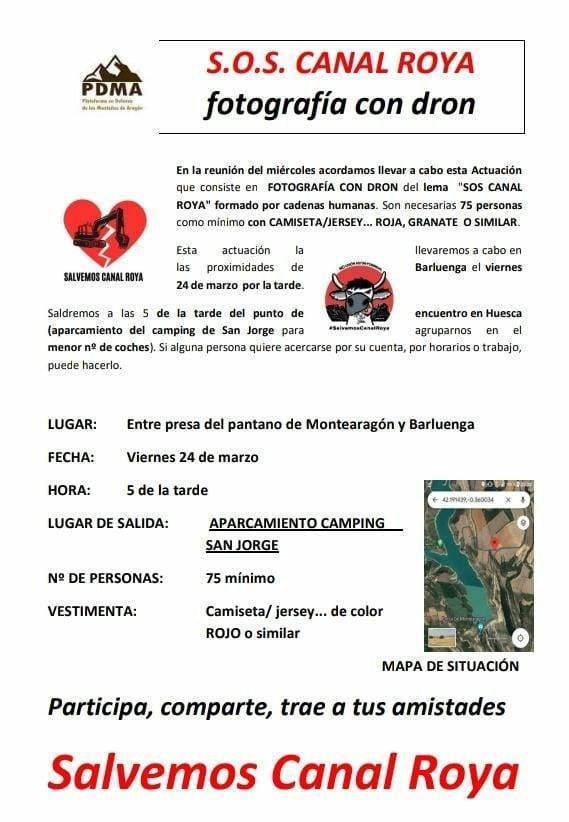 iu_aragon's tweet photo. 🏔️Esta tarde, a las 5, no olvides participar en la fotografía con dron #EnDefensa de #CanalRoya. Aquí tienes instrucciones de cómo participar: https://t.co/Vn6ciAf8SZ