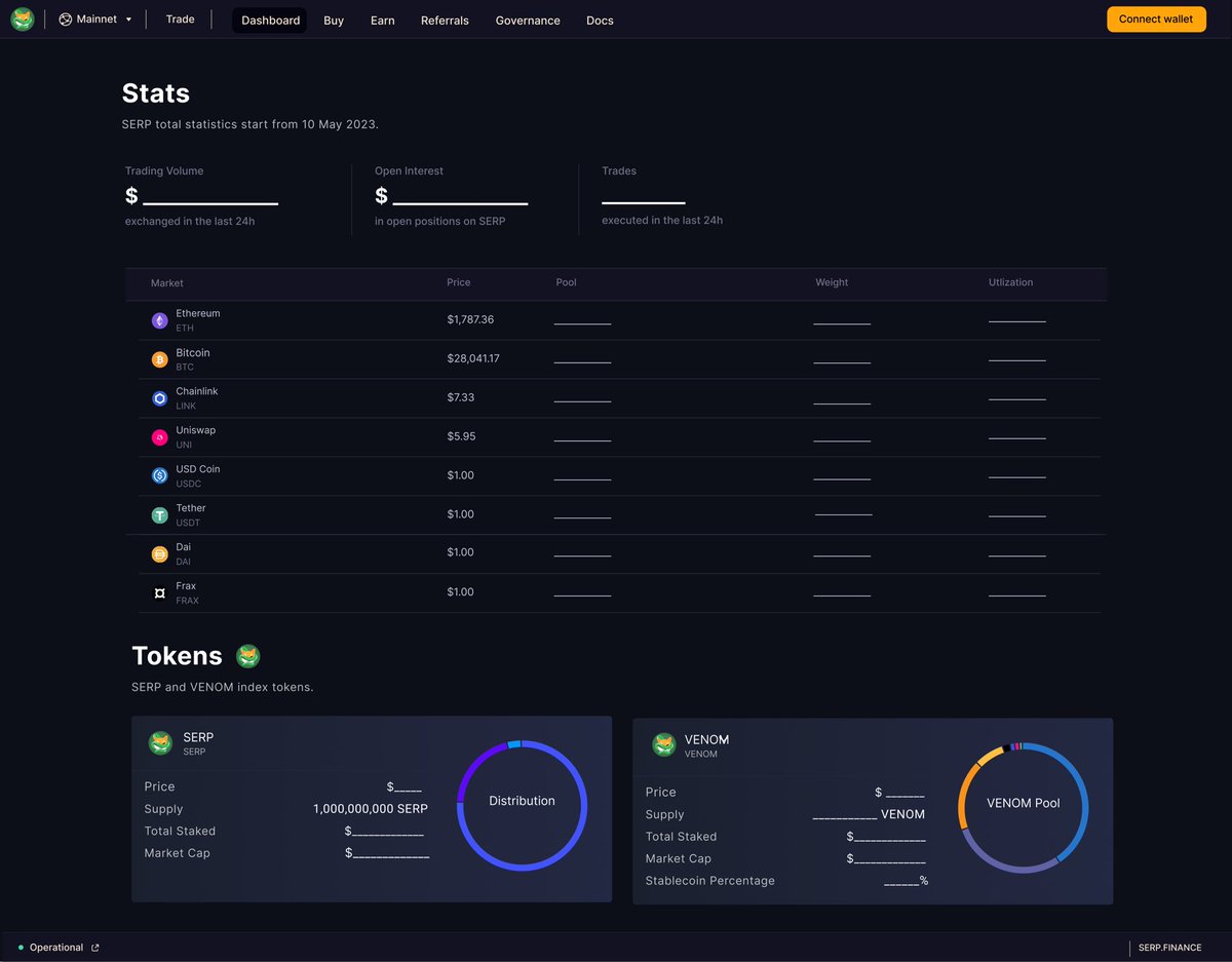 SerpPerpetual's tweet photo. $SERP front-end 1st iteration has completed.

All screens will be live with next update. https://t.co/xjzncnN6va