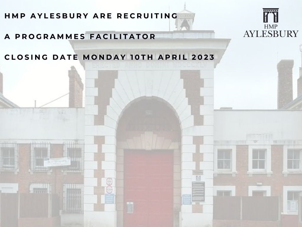 HMP Aylesbury are currently looking to recruit a non-operational band 4 facilitator in the programmes department. If you are interested in this role at HMP Aylesbury, click on the link below.

justicejobs.tal.net/vx/lang-en-GB/…

Closing date for applications is Monday 10th April. 
@HMPPS