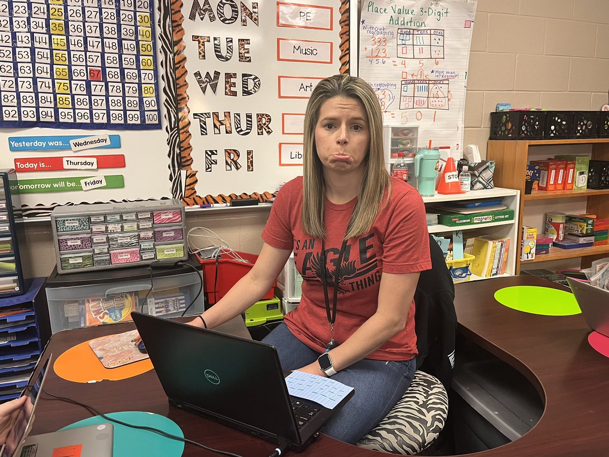 Congratulation to Morgan! 🎉 She saved up and cashed in 100 Earnie buck to sit at the teacher’s desk for the entire day!! Way to go Morgan, well deserved! Keep SOARing! 🦅💙👏 <a href="/HumbleISD_ESE/">Eagle Springs Elem</a> #eseSOAR