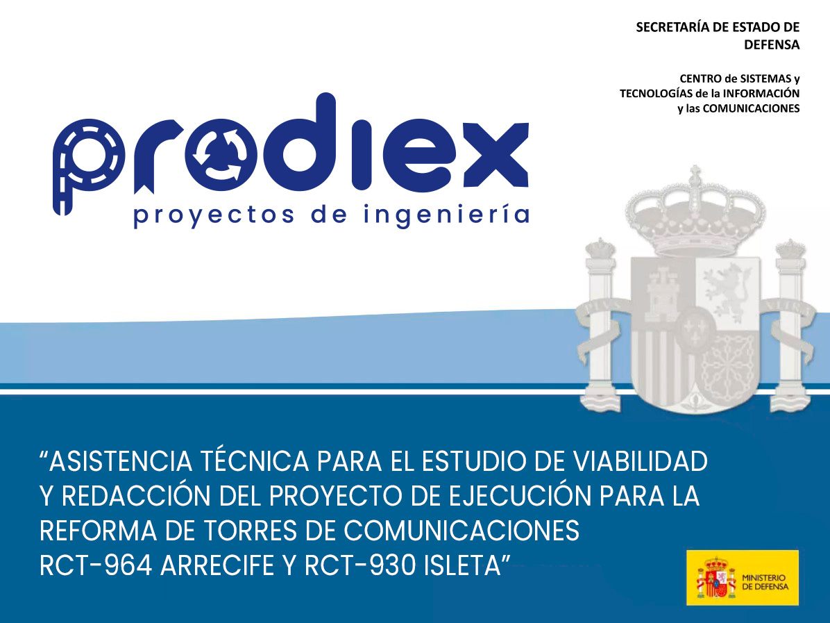 prodiex's tweet photo. Hoy entregamos al Ministerio de Defensa los trabajos adjudicados dentro del contrato de “ASISTENCIA TÉCNICA PARA EL ESTUDIO DE VIABILIDAD Y REDACCIÓN DEL PROYECTO DE EJECUCIÓN PARA LA REFORMA DE TORRES DE COMUNICACIONES RCT-964 ARRECIFE Y RCT-930 ISLETA” https://t.co/aUlb2DXut6