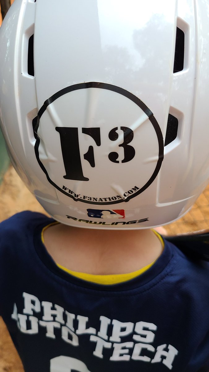 Wirthless113's tweet photo. My 6-year old (F3 Starlord) is straight up representing @F3Nation down in @F3Columbia at the plate. #FreeAdvertising #F3 https://t.co/ckh9uVUhor