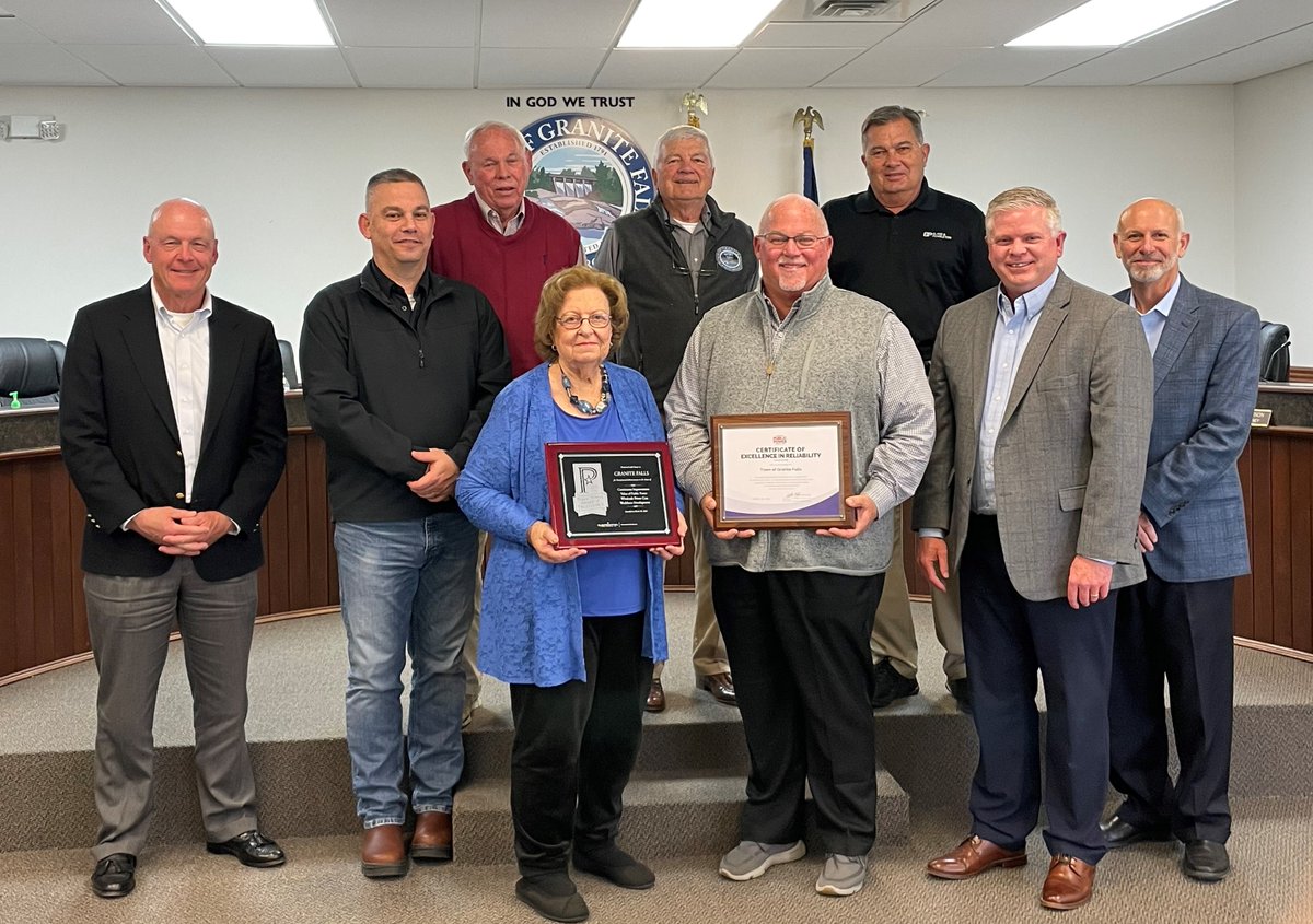 ElectriCitiesNC's tweet photo. Congrats @GraniteFallsNC! 🥳⚡
A shining example of how public power providers serve their community!
The #NCPublicPower town was awarded four #PublicPower Awards of Excellence &amp; recognized twice by @publicpowerorg for upholding one of public power’s biggest assets: reliability. https://t.co/EfH6AGUAmu