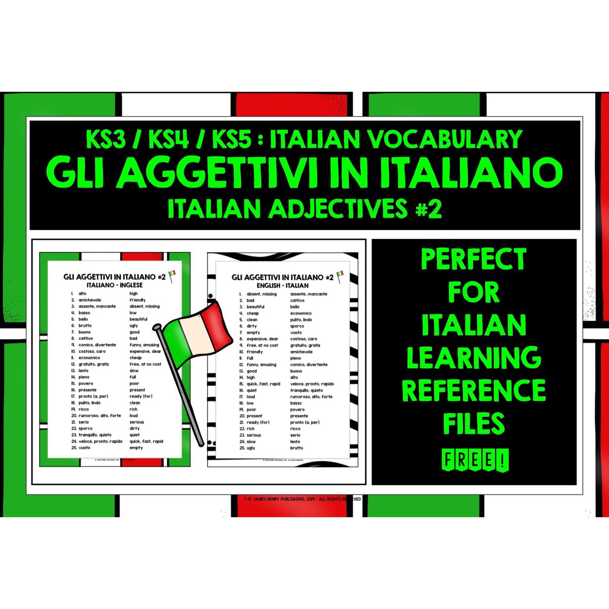 LivelyLangs's tweet photo. #learnitalian #italianadjectives #parliamoitaliano #thelivelylanguagesclassroom #thelivelylearningclassroom #italianforbeginners #tptitalian #italianfreebies #ks3italian #gcseitalian #ks4italian https://t.co/djg33scgc9 https://t.co/AGGY6ZKXC3
