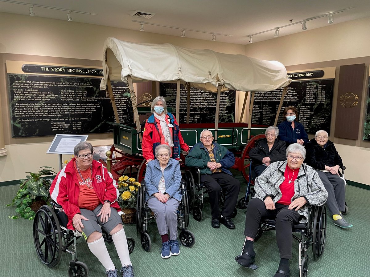 WCrossing's tweet photo. We learned at the Elkhart County RV Hall of Fame that life in not meant to be lived in one place. The residents enjoyed at trip down memory lane where they were able to see the history of RV's and campers. Did you know that Elkhart County is the RV Capital of the world? https://t.co/IgYrOfzGWc