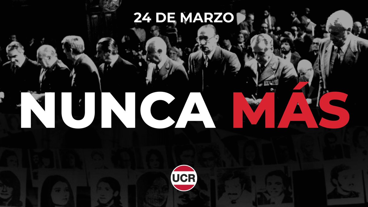 Un día como hoy pero de 1976 los militares usurparon el gobierno del Estado Nacional.

7 años y 5 meses después, ni amnistía ni olvido; Raúl Alfonsín y un grupo de hombres y mujeres decidieron juzgar y condenar ese golpe de estado. 

Memoria, verdad y justicia.

#NuncaMás 
#24M