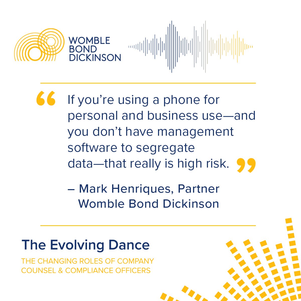 'I hear people say, ‘We can always recover deleted data’ and that’s not necessarily the case.'

-Clark Walton, Managing Director, Reliance Forensics

#WBDUS #DataRetention bit.ly/42zVpJo