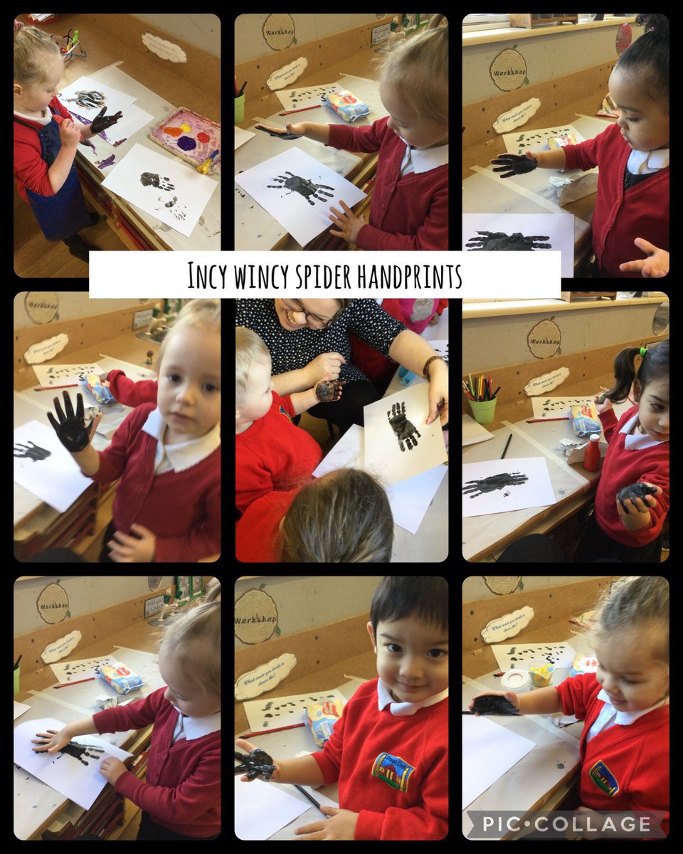 cashprimary's tweet photo. Little Ribbons have been learning ‘Incy Wincy Spider’ this week. We have done lots of singing, made handprint spiders and went out on a spider hunt in our outdoor classroom. 🕷🕷🕷 #EYFS #IncyWincySpider #NurseryRhymes #TheJCWay https://t.co/blf2gH40Di