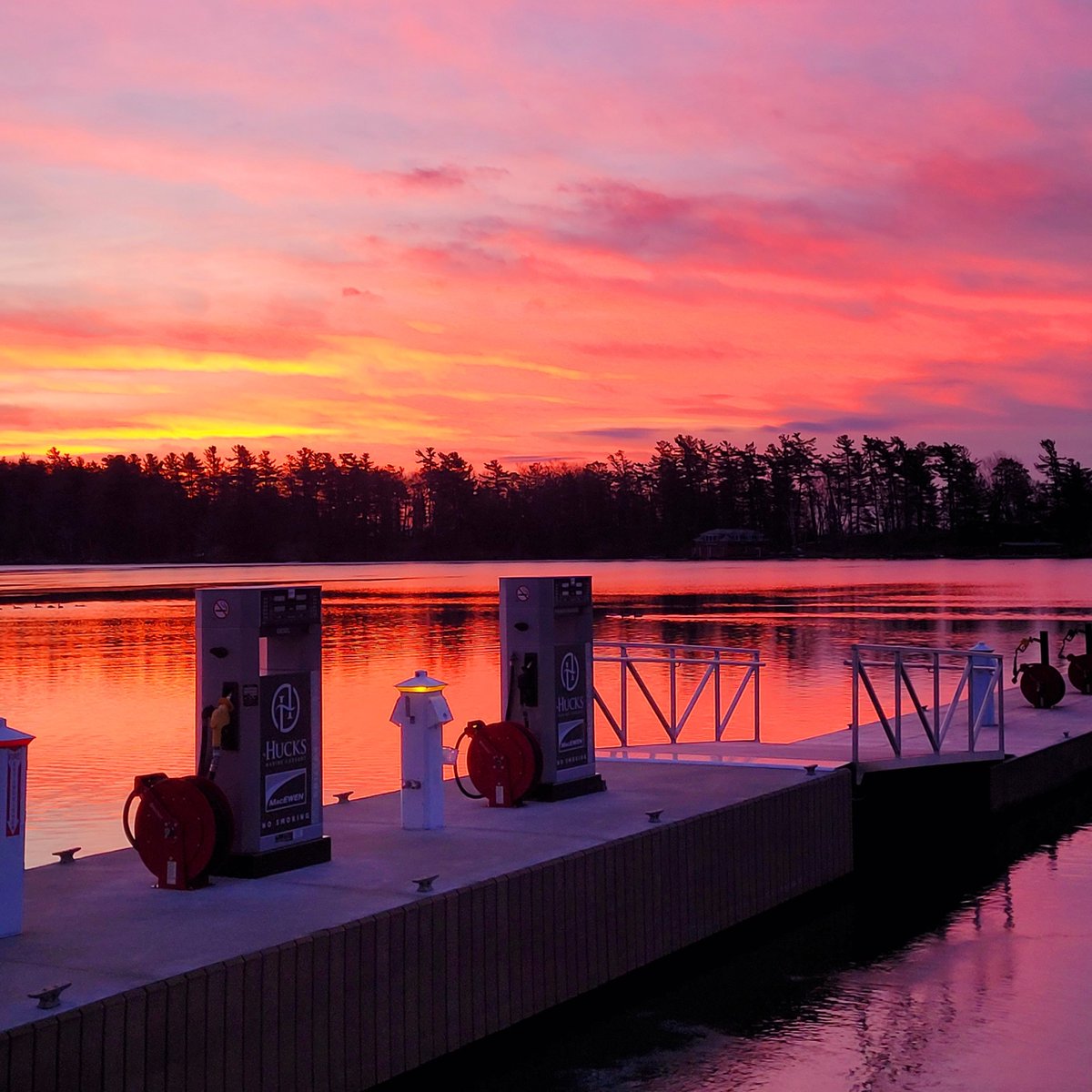When the sunrise on the first Friday of Spring fills the sky with colour hucks.ca #1000Islands #discoveron #visit1000Islands #beyondboating