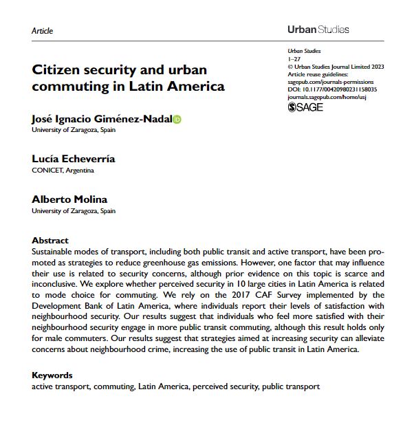 USJ_online's tweet photo. Results from @NGimenezNadal, @echev_lucia and @JAlbertoMolina1's latest article suggest that strategies aimed at increasing #security can alleviate concerns about neighbourhood crime.
https://t.co/jhi4NGRfYA
#LatinAmerica #PerceivedSecurity #NeighbourhoodCrime https://t.co/WynfTP16r8
