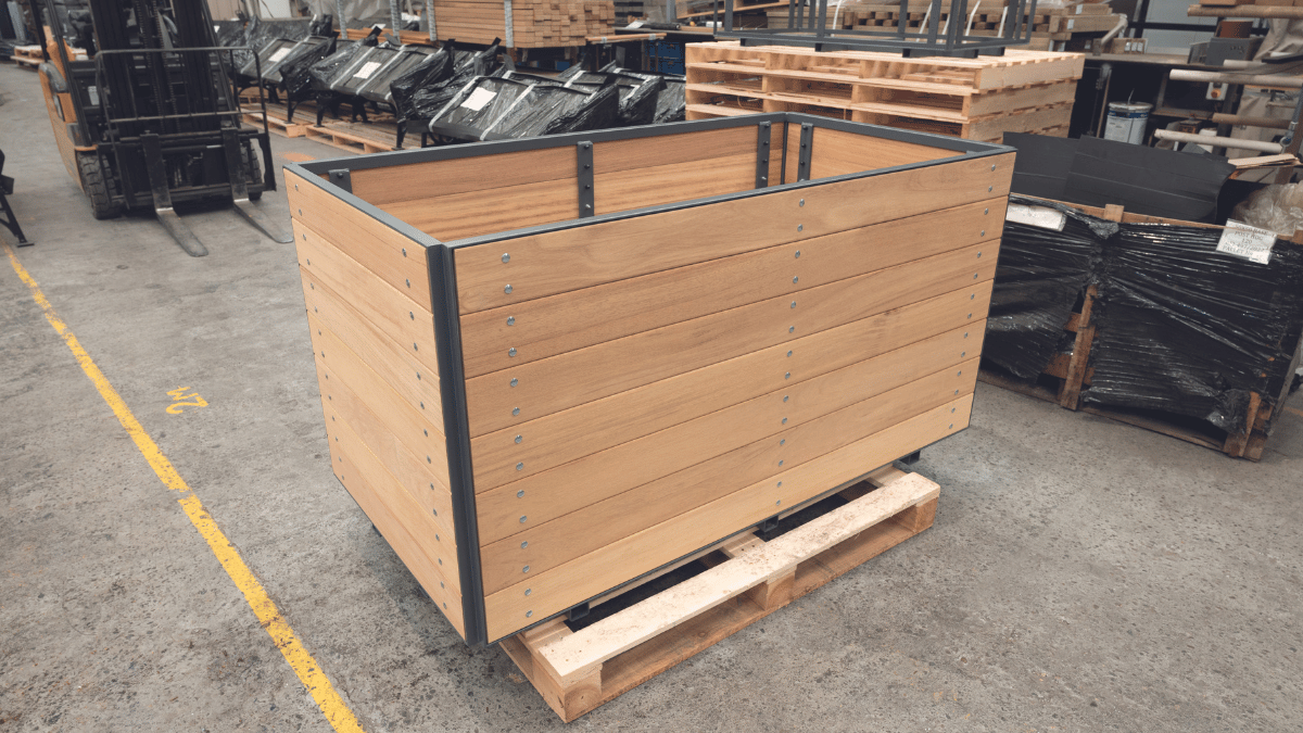 BroxapLtd's tweet photo. These Kirkholt Planters are almost ready to leave our factory. Featuring a galvanised steel frame and timber slats, these planters are ideal for deep root plants, bringing life and colour to all locations.
#streetfurniture #planters #outdoordecoration https://t.co/zOCn0sSVHG