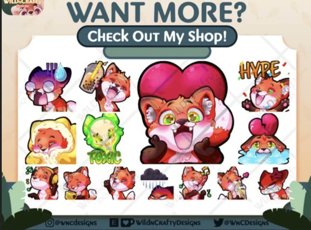 WnCDesigns's tweet photo. Check out my fox emote instant downloads!
๐ฆโจ
#twitchemotes #twitchemoteartist #foxemotes #digitalart #emotes #emoteartist #WnCDesigns https://t.co/PRao5XOpTw