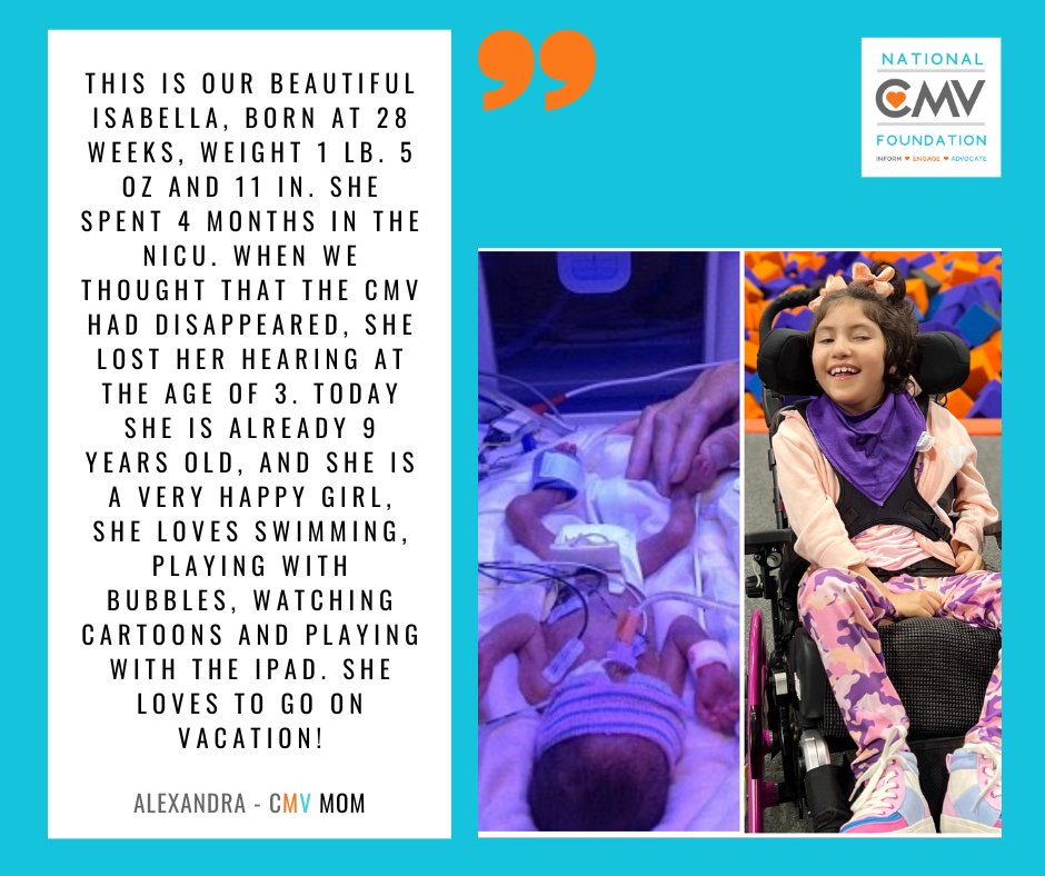NationalCMV's tweet photo. Say hi to Isabella! She is 9 years old and representing our #FacesofCMV today! π§‘
#Screen4CMV #StopCMV #CMVAwareness #Strides4CMV #CMVKids #ReduceYourRisk https://t.co/Ql9cLjdYly