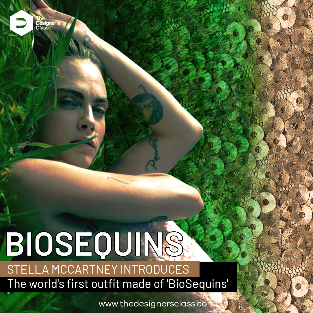 DesignersClass's tweet image. Stella McCartney redefined sustainable design with its latest entry to the fashion world, BioSequins. 

#stellamccartney #biosequins #sustainablefashion #fashion #vogue #caradelevingne #thedesignerclass #design #latestfashion