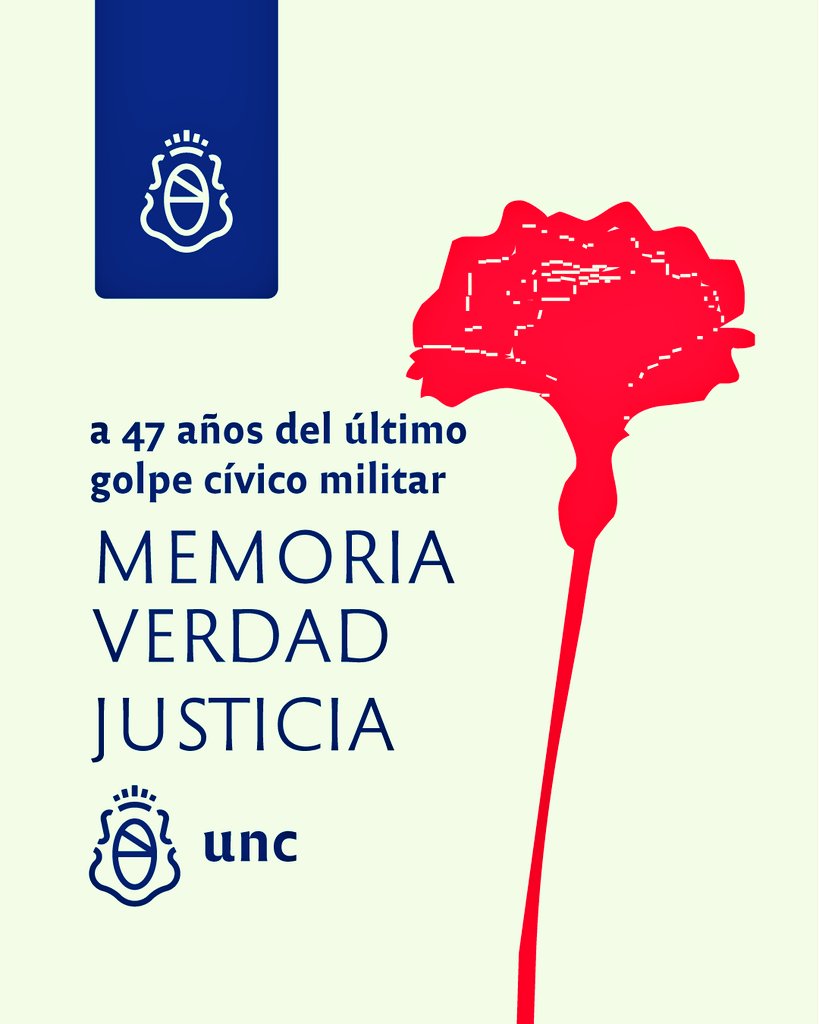 unc_cordoba's tweet photo. 24 de marzo - Día de la memoria por la verdad y la justicia. https://t.co/79gzBX4gJY