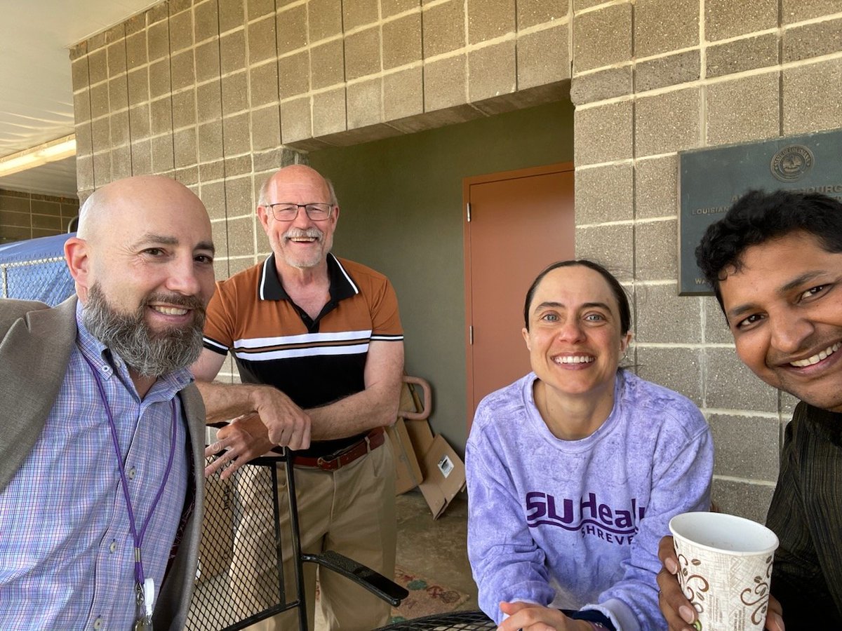 NixWayneD's tweet photo. Behind the scenes with our awesome team discussing how Dr. Buddington's groundbreaking research projects will pave the way for larger-scale studies! 💻📈🔬 With amazing team members like Dr. Gopi Kolloru we're excited to be a part of this important work at #LSUHealthShreveport https://t.co/EtK01MceWh