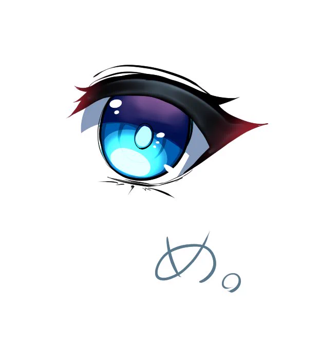 自分の目の描き方。もっと特徴的に描きたいかも 