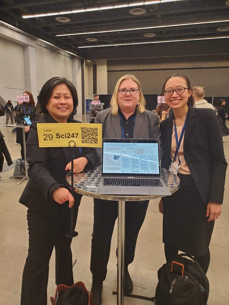 After more than two years of working together virtually, it was so good to finally meet in person and present the MetaLARC advance care planning implementation in primary care clinics poster together!!  <a href="/IzumiSeiko/">Seiko Izumi</a> Annette Totten <a href="/AAHPM/">AAHPM</a> <a href="/Duke_GIM/">Duke GIM</a> <a href="/DukePallCare/">Duke Palliative Care</a> #hapc23 #PBRN