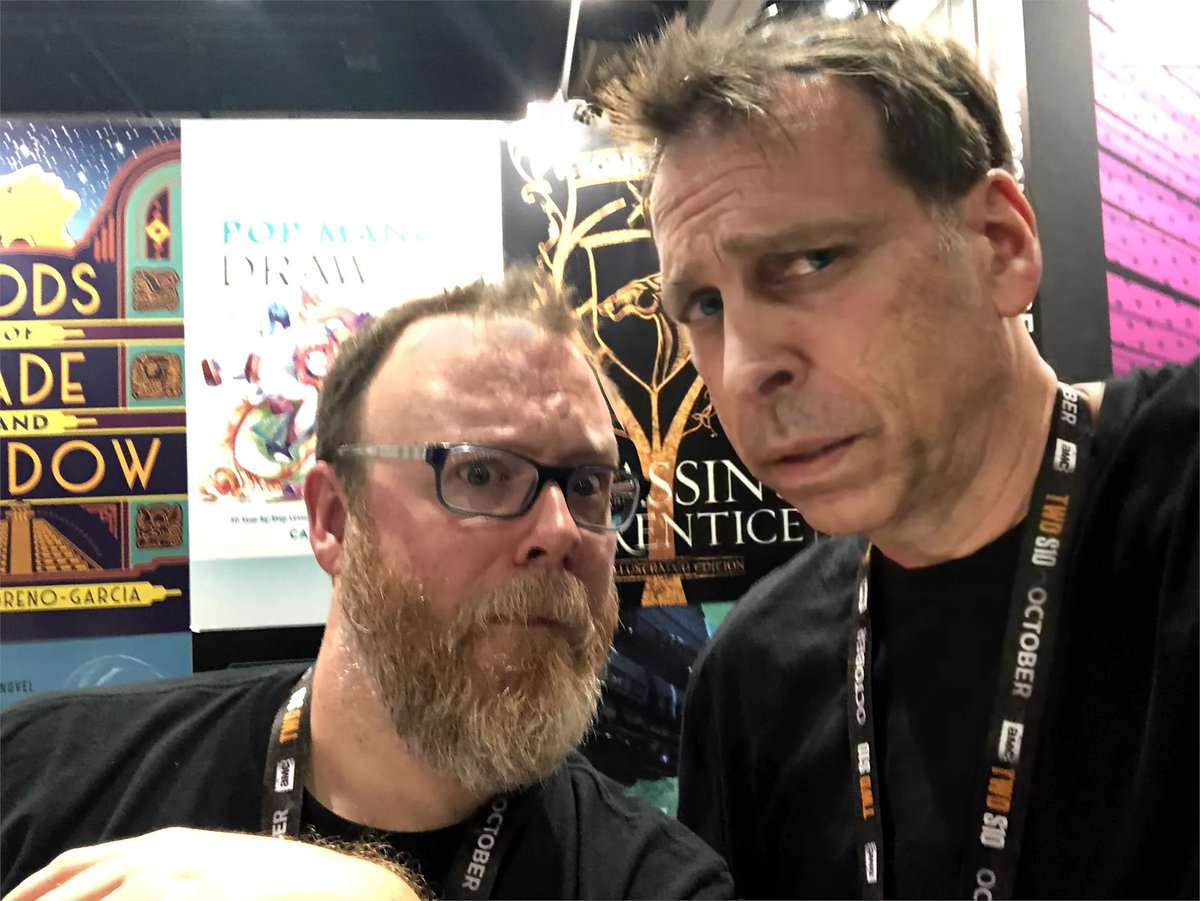 I'm not just a writer. I'm a fan. Going through #SDCC photos, I found some with <a href="/ChuckWendig/">Chuck Wendig</a>. There was a lull and we got to chat for a few minutes. For someone who likes to kill off large portions of the population, he's very funny. If you don't already, read him.
