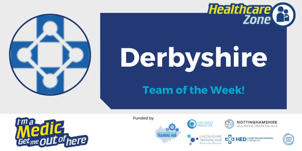 imamedic_uk's tweet photo. It's time to announce the weekly winner in the Healthcare Zone! The most voted for healthcare team this week is... Derbyshire! Well done! 🥳🎊 @NottsAlliance @HubLincolnshire @LLRTrainingHub @H_W_TrainingHub @hed_hub #IAMedic https://t.co/gfuIZM1HZW