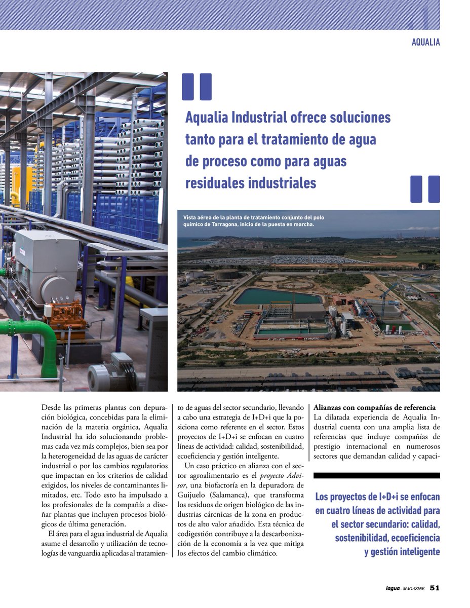 iAgua's tweet image. 💧  La marca de @aqualia para el agua industrial ofrece soluciones de vanguardia aplicadas al tratamiento de #aguas para el sector secundario. 

Conócela en este reportaje incluido en #iAguaMagazine43 👇.
iagua.es/noticias/aqual…
