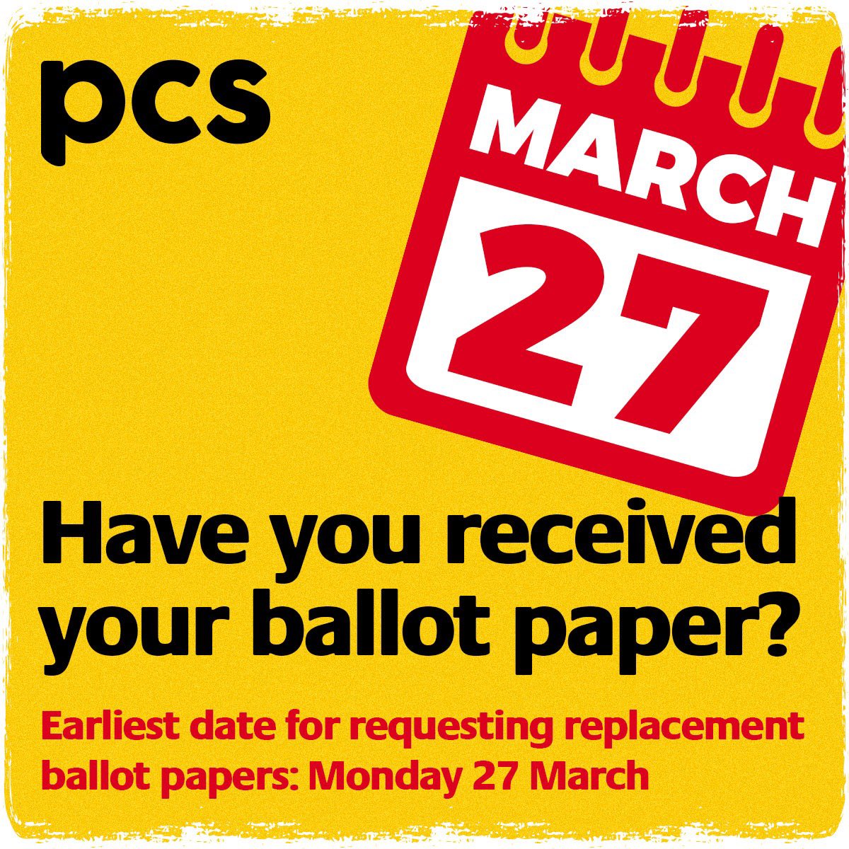 pcs_union's tweet photo. 📣📣📣
You should have received your ballot paper for our new industrial action ballot this week.  If you haven’t had it or have lost it, here’s what to do.
Read more: https://t.co/QSGDFunBrG
#PCSonStrike #BlameTheGovt https://t.co/JOkHH06SP7