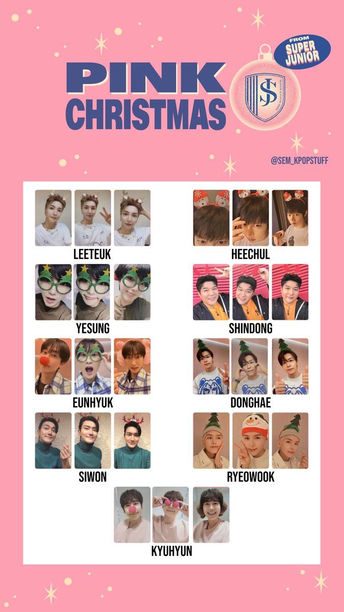 PINK CHRISTMAS クリスマス トレカ super junior Sem's Templates (hiatus) on X