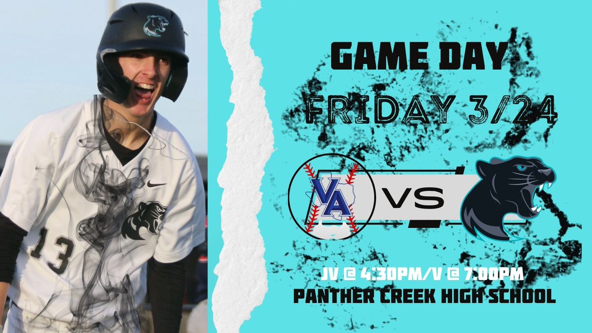 Who's excited for Game Day? 🙋‍♂️
🚨Game Day🚨
🆚<a href="/vabaseball1/">Van Alstyne Panther Baseball</a>
⏲️4:30pm JV  V 7:00pm
📍<a href="/PCHSFrisco/">Panther Creek High School</a>
#HONOR #RESPECT