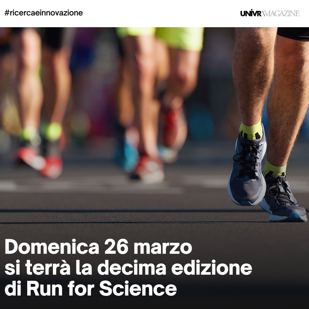 UniVerona's tweet photo. Il 26/3 marzo, dalle 8 alle 14 a #Verona, si terrà la decima edizione di #RunforScience, progetto di ricerca scientifica applicata alla #corsa ideato e sviluppato dal Dipartimento di Neuroscienze, Biomedicina e Movimento #Univr > https://t.co/HIAMO7HDlo https://t.co/4A361p9gfA