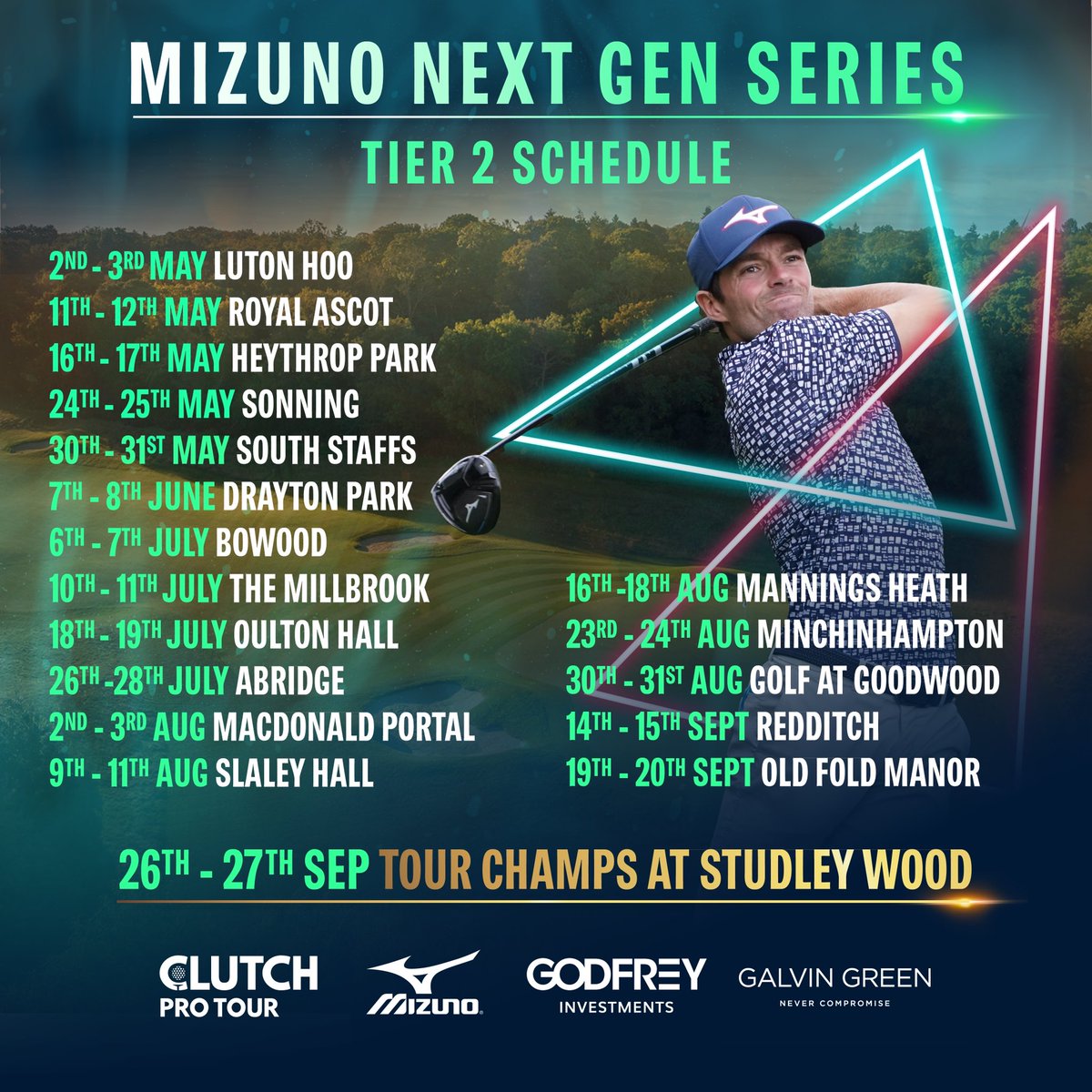The New @clutchprotour Tier 2 Schedule 🔥 

Fantastic 2 new additions with @themillbrookgc & @OultonHall 

Enter now via the link: clutch-registration.golfgenius.com/pages/92331705…

#golf #professionalgolf #amateurgolf