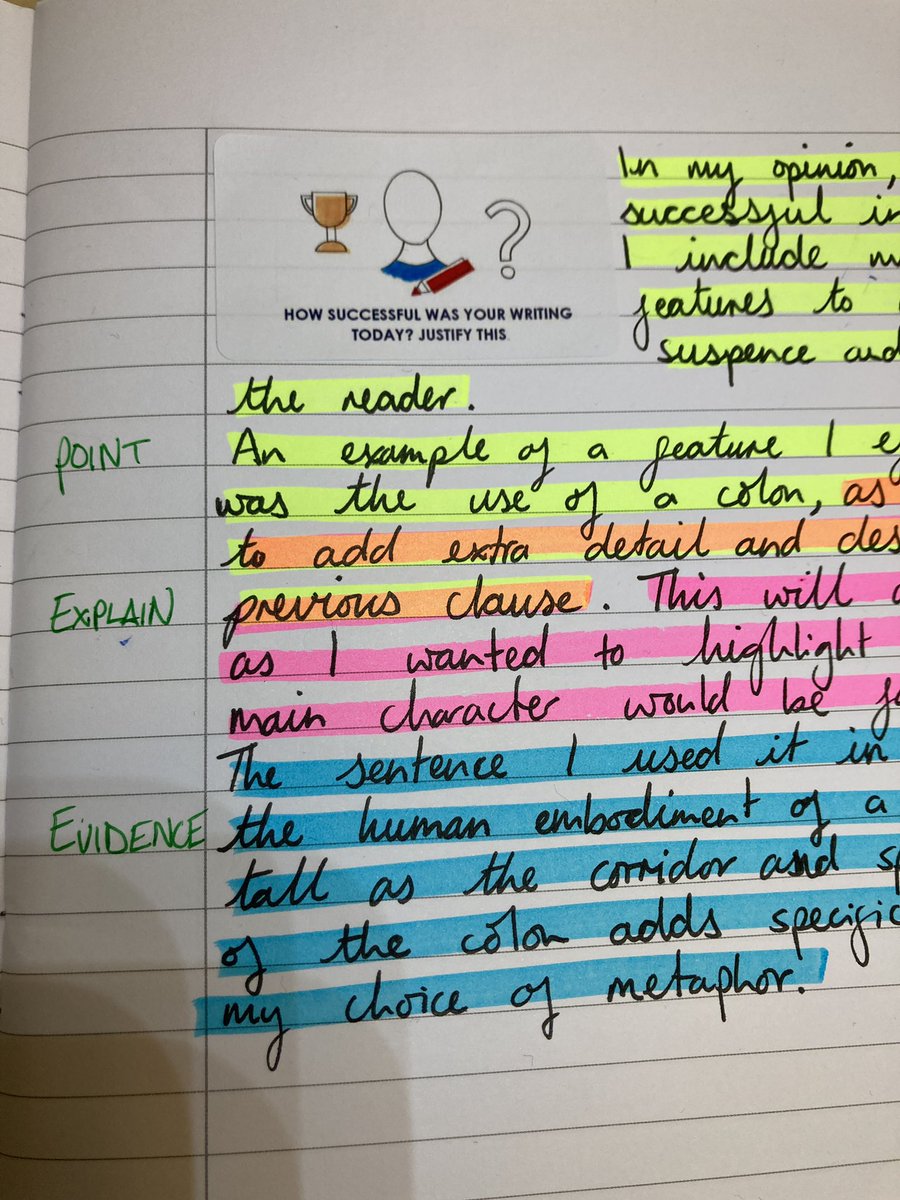 Willow_Foxfield's tweet photo. A great way to model effectively to the class is by the teacher having their own modelling books. This way they can write under the visualiser and highlight the features needed in the piece of work for children to clearly see. @foxfield @IPAT_Edu @MrGoldFoxfield @carpenter_rob https://t.co/DnjPgHBkGk