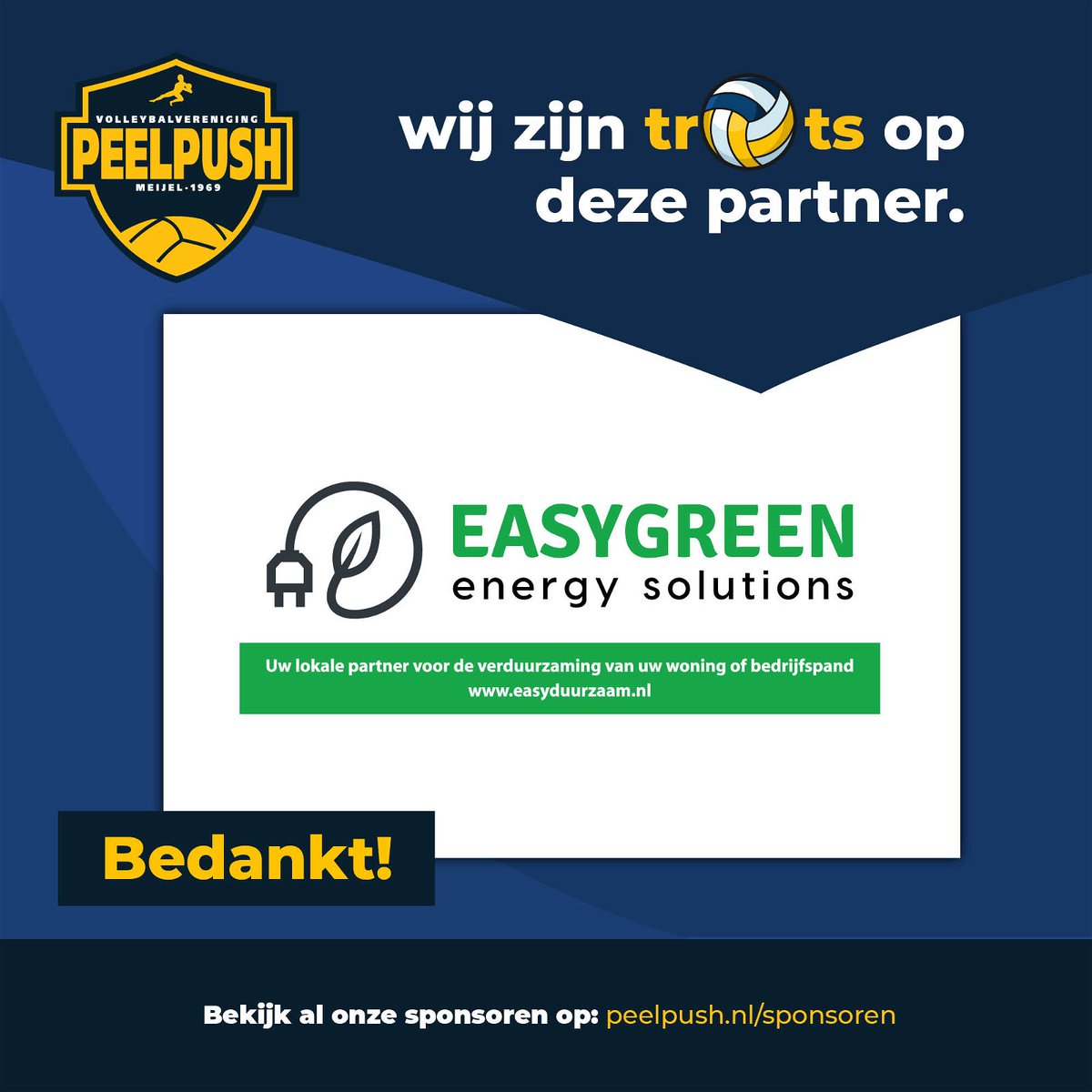 Wij zijn trots op Easygreen als sponsor. Bedankt!
easyduurzaam.nl
#peelpush #sponsor #koopbijonzesponsoren #zondersponsorsgeenclub