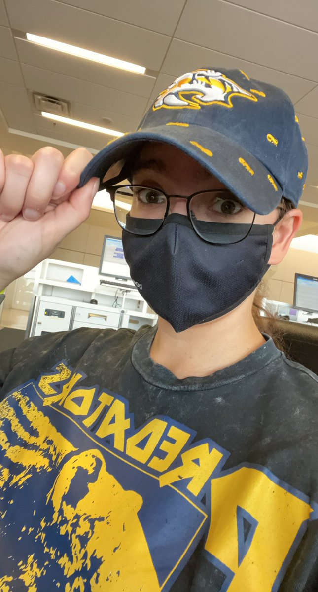 The_Pred_Head's tweet photo. The catfish hat strikes again! I’m now in Iowa but was able to catch some of the game last night, including the SO win by Tommer! Let’s see if I can sneak this hat on my head during the reception to see if it can go for 3 in-a-row! #hatstats as of last night’s win below. #preds https://t.co/0mzvfQ7w1K