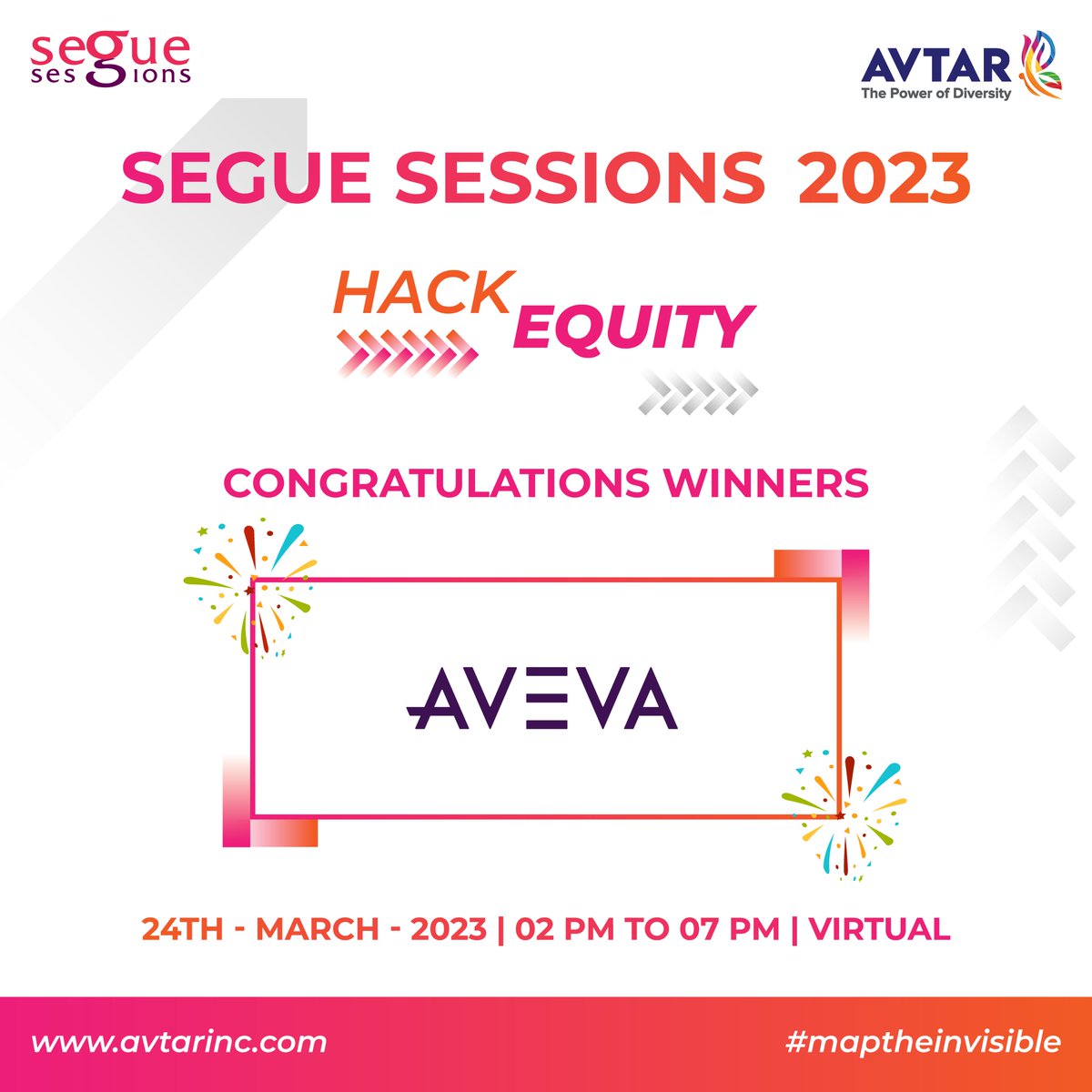 avtarcc's tweet photo. Hearty congratulations, @AVEVAGroup , for winning the HackEquity: Cracking the Inclusion Code award, at the Segue Sessions 2023 on the theme #MapTheInvisible (1/2) https://t.co/3piPr5bRmO