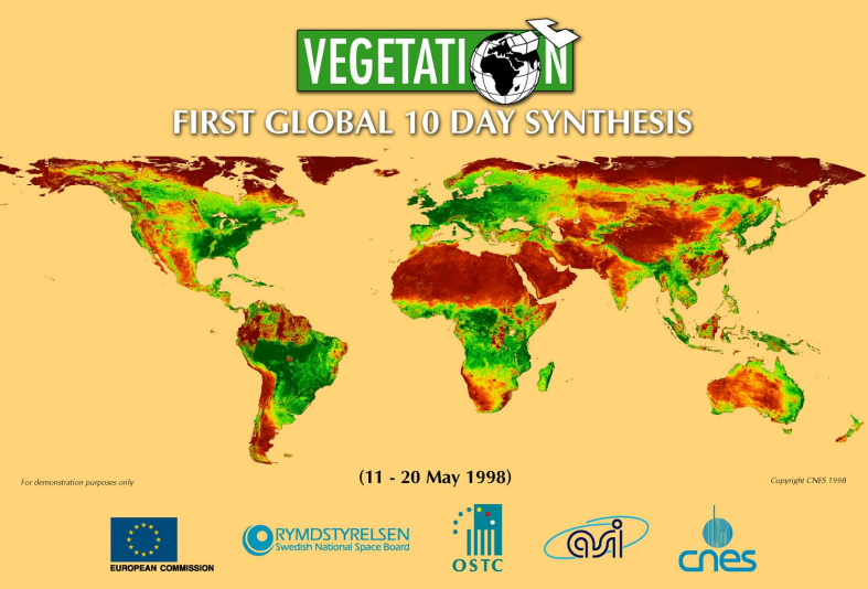 VITO_RS_'s tweet photo. @BelgianEO @CNES @defis_eu The first 10-daily cloudless global synthesis! 🛰️🌾🗺️💚

These 10-daily composites were composed from the best data available in that decade of days &amp; were provided together with daily composites from 1998-2014.

In 2013 @PROBAVegetation continued this valuable data acquisitions! https://t.co/cIcIjOmdSt