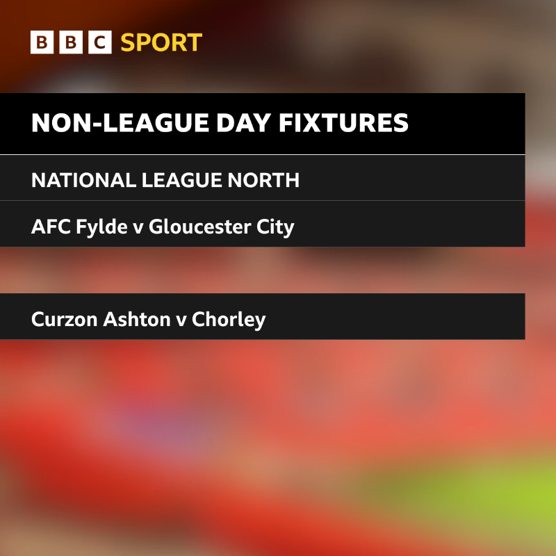 BBCLancsSport's tweet photo. ⚽ Saturday's @nonleaguedayuk fixtures for teams in @BBCLancsSport's broadcast area ⚽

@GarstangFC v @AFCBlackpool is from 19:45 on Friday

#NonLeagueDay #nonleague #bbcfootball