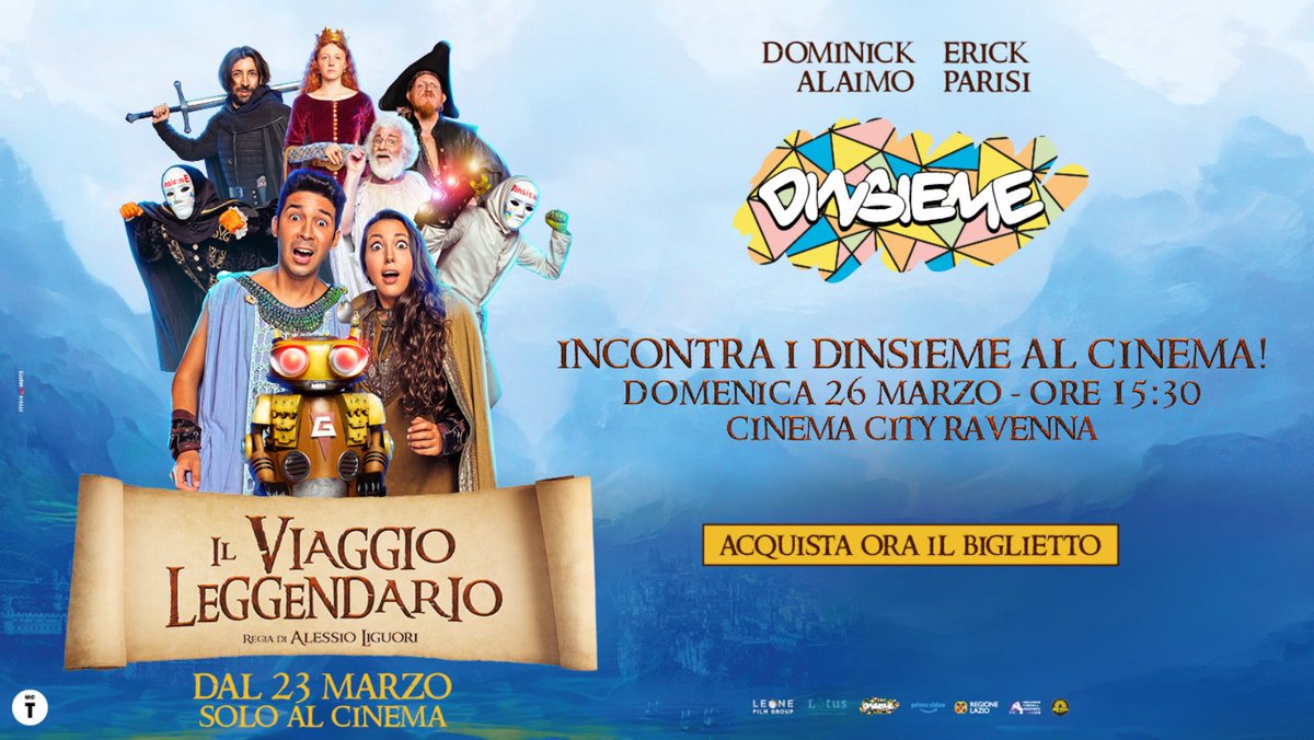 Incontra i ‘Dinsieme’ in sala DOMENICA 26 MARZO alle ore 15.30 a Cinemacity Ravenna! 👉🏻 Per partecipare all’evento acquista il biglietto delle ore 16.00 online su store.cinemacityravenna.it risparmiando 0,50€ su ogni biglietto oppure direttamente presso il cinema