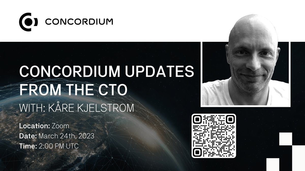 Concordium (@ConcordiumNet) on Twitter photo 2023-03-24 13:30:00 🔴 Join us for Concordium Updates from the CTO @kaarekjelstroem via Zoom in 30 minutes (2:00 PM UTC). Zoom link: zoom.us/j/92291333107?… 🔴 Join us for Concordium Updates from the CTO @kaarekjelstroem via Zoom in 30 minutes (2:00 PM UTC). Zoom link: zoom.us/j/92291333107?…